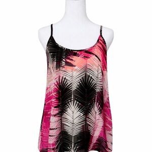Tropical Pink and Black Camisole Top